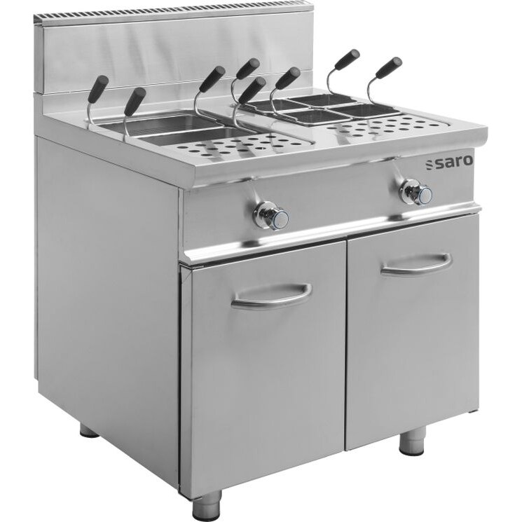 Saro Gas pasta cooker model E7/Kpg2V80, dimensions: W 800 x D 700 x H 850, capacity: 2 x 28 liters