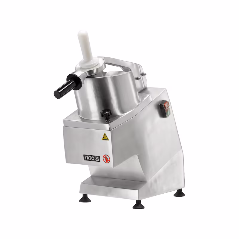Commercial electric vegetable slicer with large feed chute, 550 W