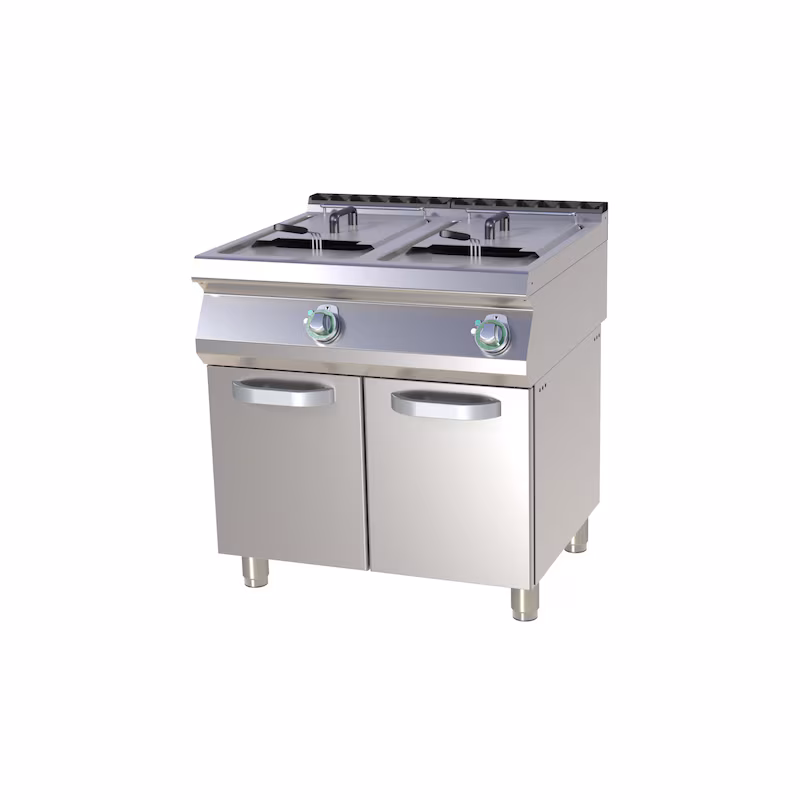 Commercial electric fryer, freestanding or built-in, 2 x 13 liters, 800 x 730 x 900 mm, 50-190°C, 19.8 kW