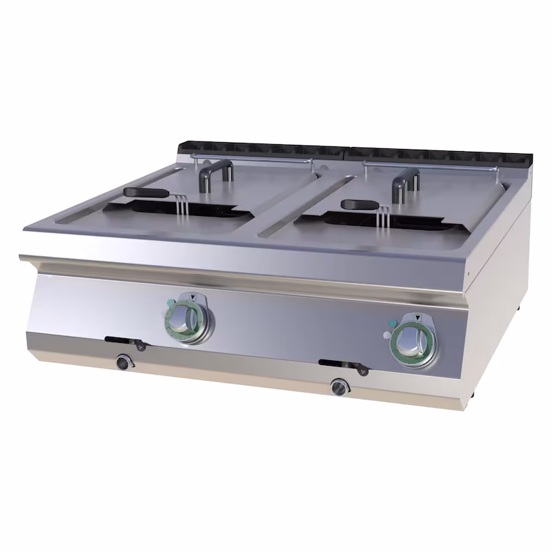 Commercial electric fryer, countertop fryer, 2 x 13 liters, 800 x 730 x 313 mm, 50-190°C, 25 kW