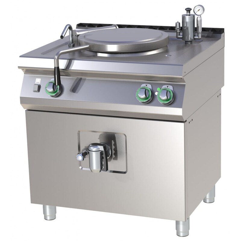 Gastro electric cooking kettle, stainless steel, 50L, 12 kW, 800x730x900mm
