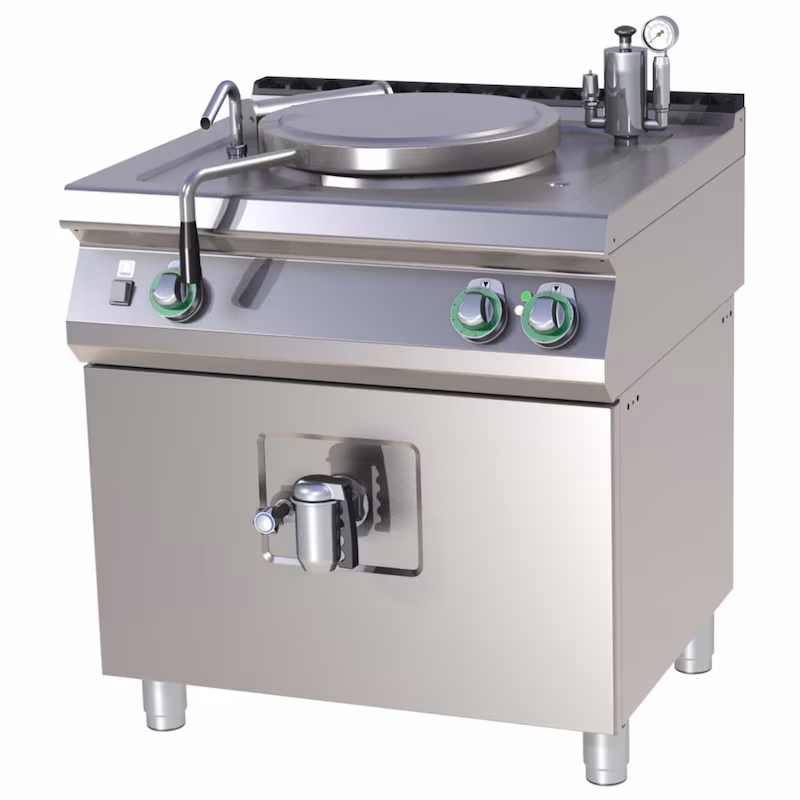 Gastro electric cooking kettle, stainless steel, 50L, 12 kW, 800x730x900mm