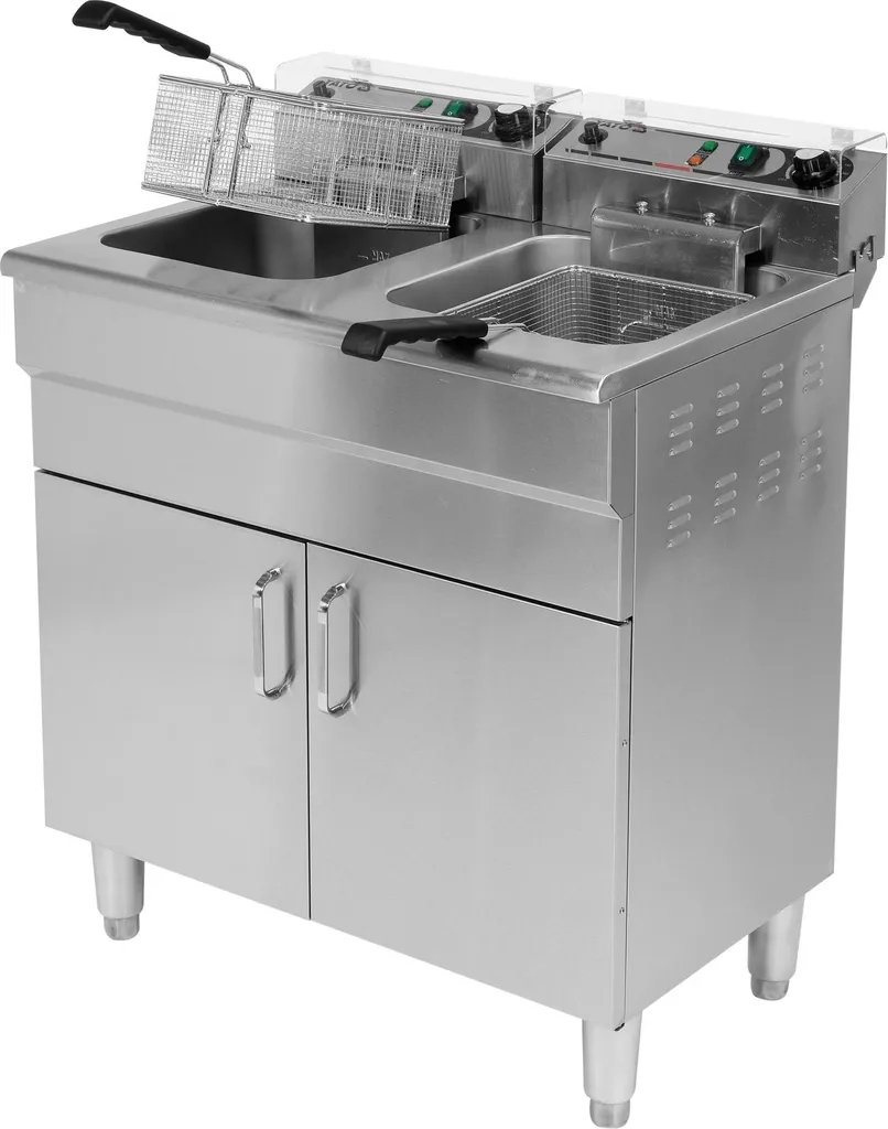 Yato Commercial fryer 2x11.5L with base cabinet 2x5000W 520x730x900mm 380-400V