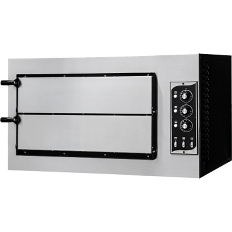 Wimar Commercial pizza oven, oven for pizza and tarte flambée, 400V, 2 chambers / 8 pizzas / 6 kW
