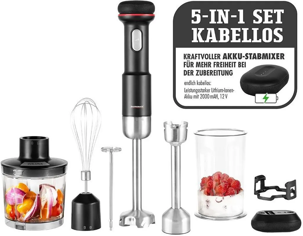 Gastroback 40982 Design 5-in-1 Cordless Hand Blender Set