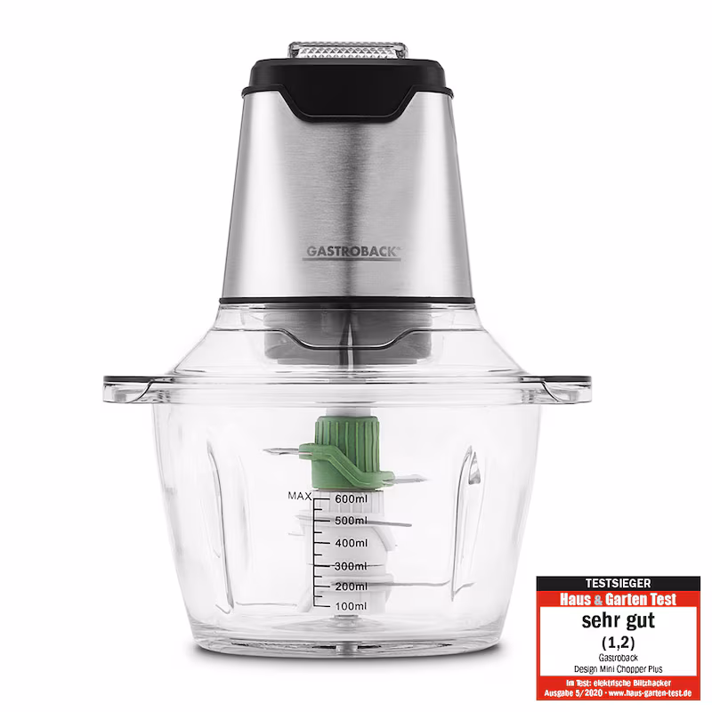 Gastroback Design Mini Chopper Plus 40961, CHOPS fruit, vegetables, meat, fish and nuts IN SECONDS