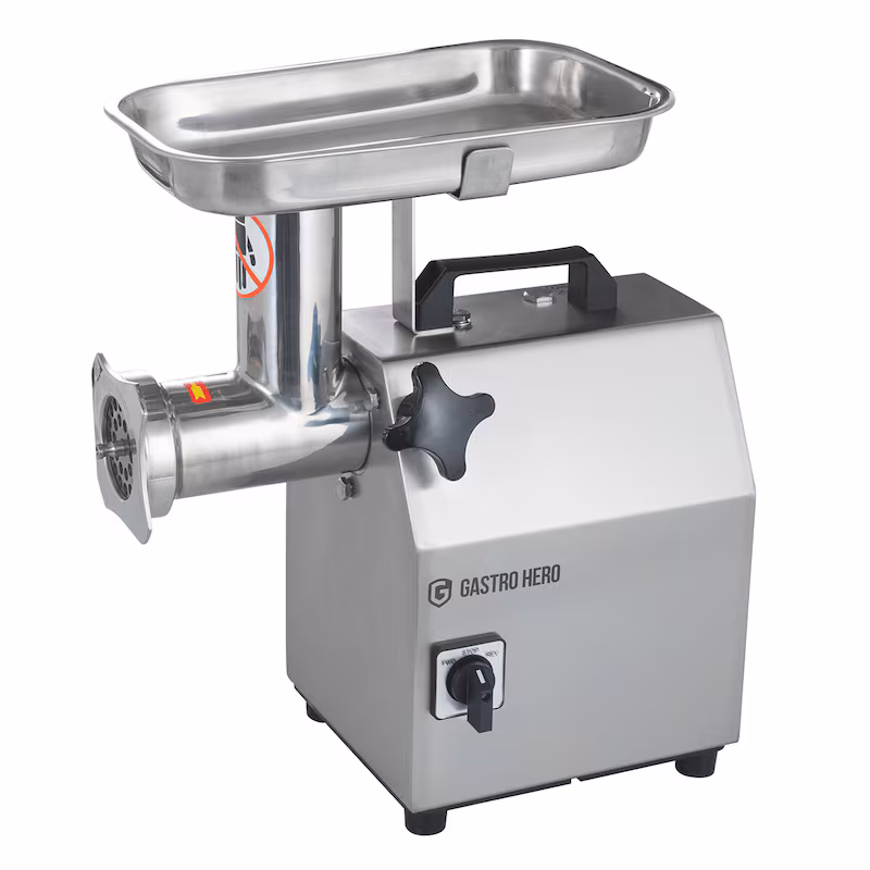 GastroHero Meat Grinder 120 kg/h Mincing Machine Stainless Steel Catering Meat Grinder incl. Perforated Discs