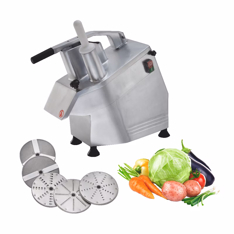 GastroHero Vegetable Cutter | Electric Vegetable Cutter | 300 kg/h Capacity | 5 Discs Ø 2-7 mm | Aluminum | Vegetable Cutter for Catering