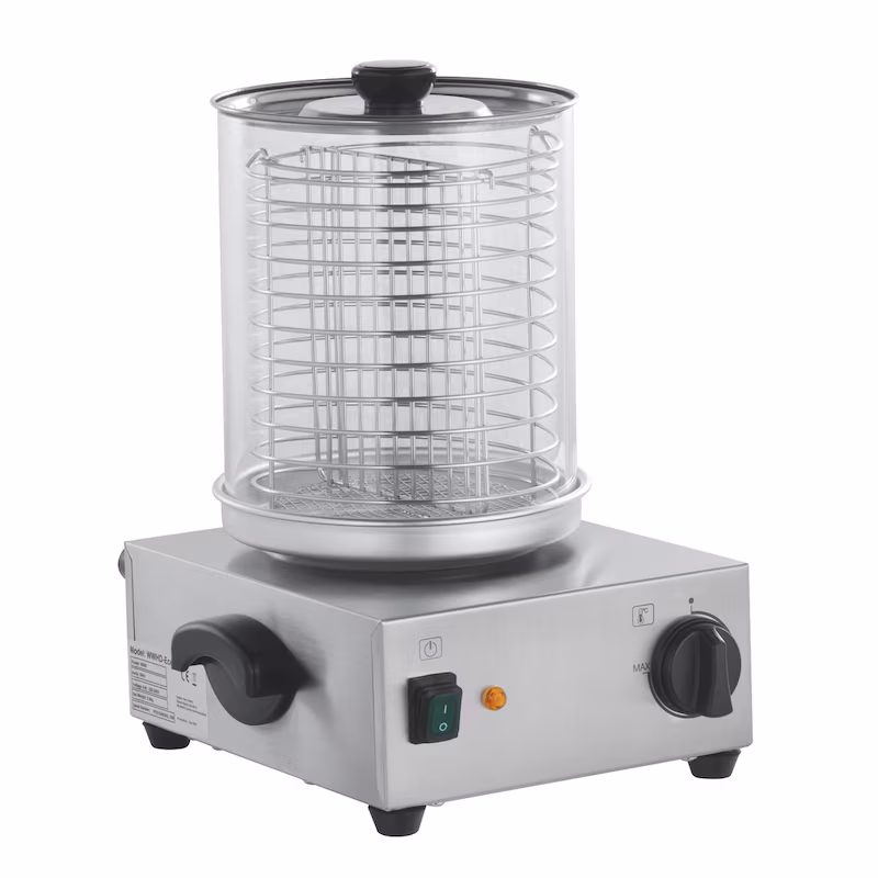 GastroHero Sausage Warmer Stainless Steel Glass Cylinder Ø200 mm Hot Dog Maker Temperature Controller 300 W Sausage Warmer