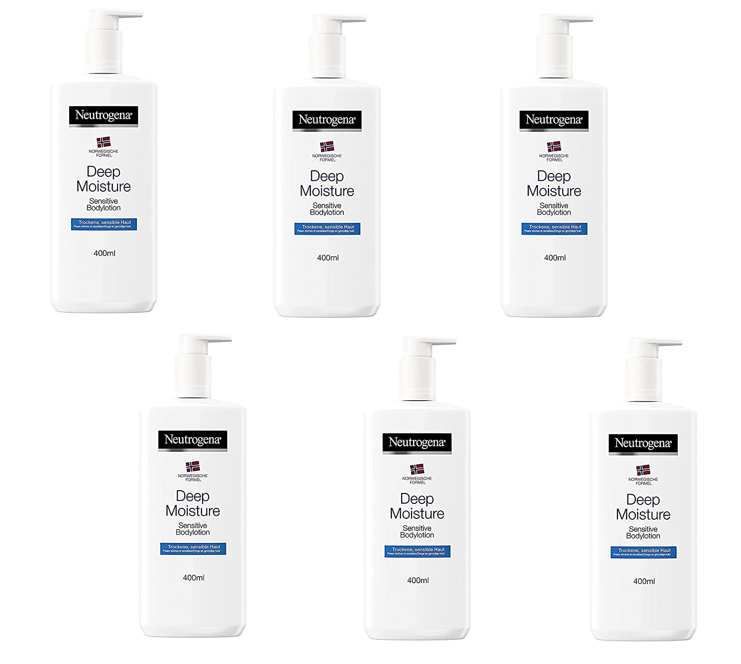 Neutrogena Norwegian Formula Deep Moisture Body Lotion Sensitive 6 x 400 ml
