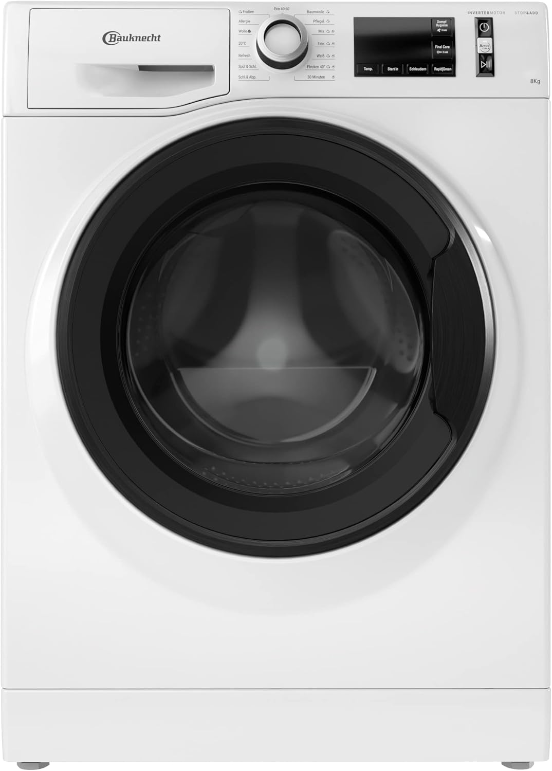 Bauknecht W Active 8A Washing Machine Front Loader / 8 kg / Powerful Stain Removal / Steam Programmes / Steam Hygiene Option / Energy Efficiency Class A / Stop & Add Function / ProSilent Motor [Energy Class A]