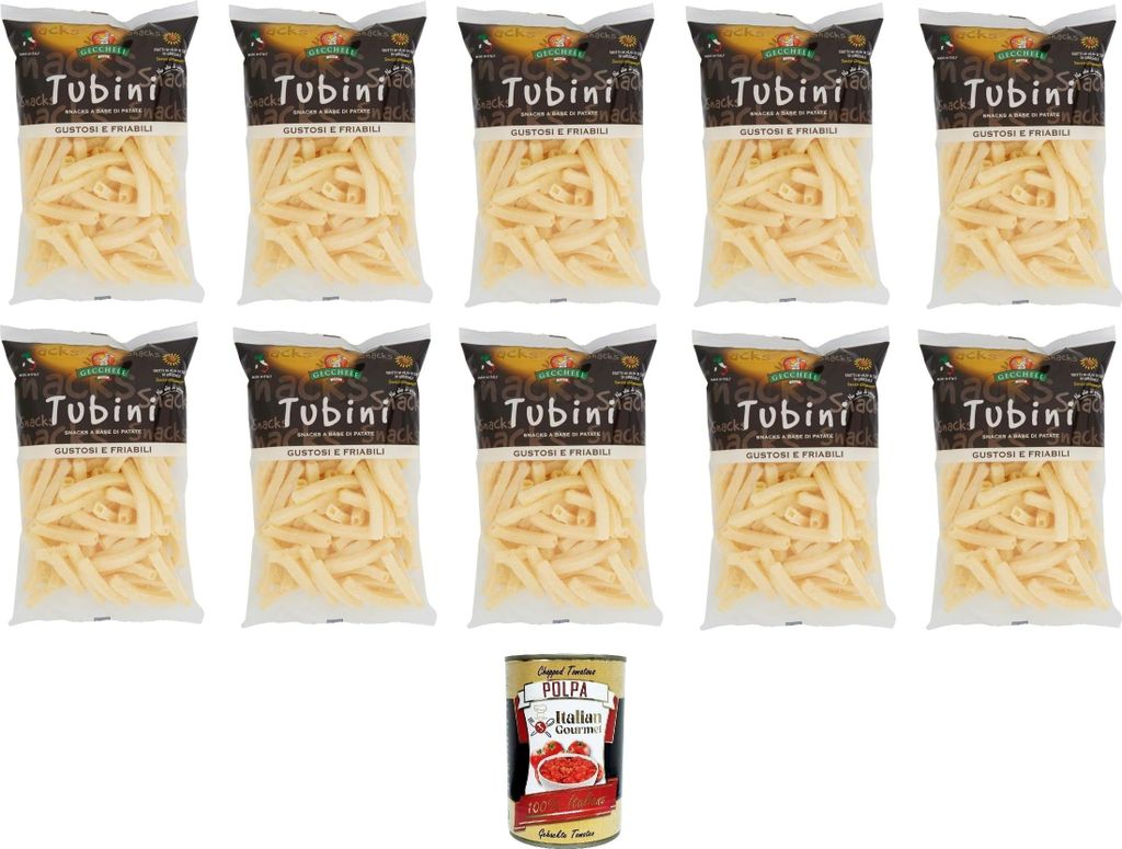 Italian Gourmet E.R. Gecchele Tubini - Potato-based snack 10x 100g + Italian gourmet fruit pulp 400g