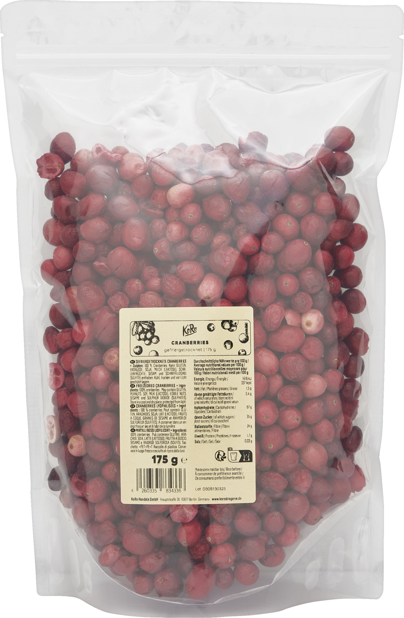 KoRo Freeze-dried cranberries