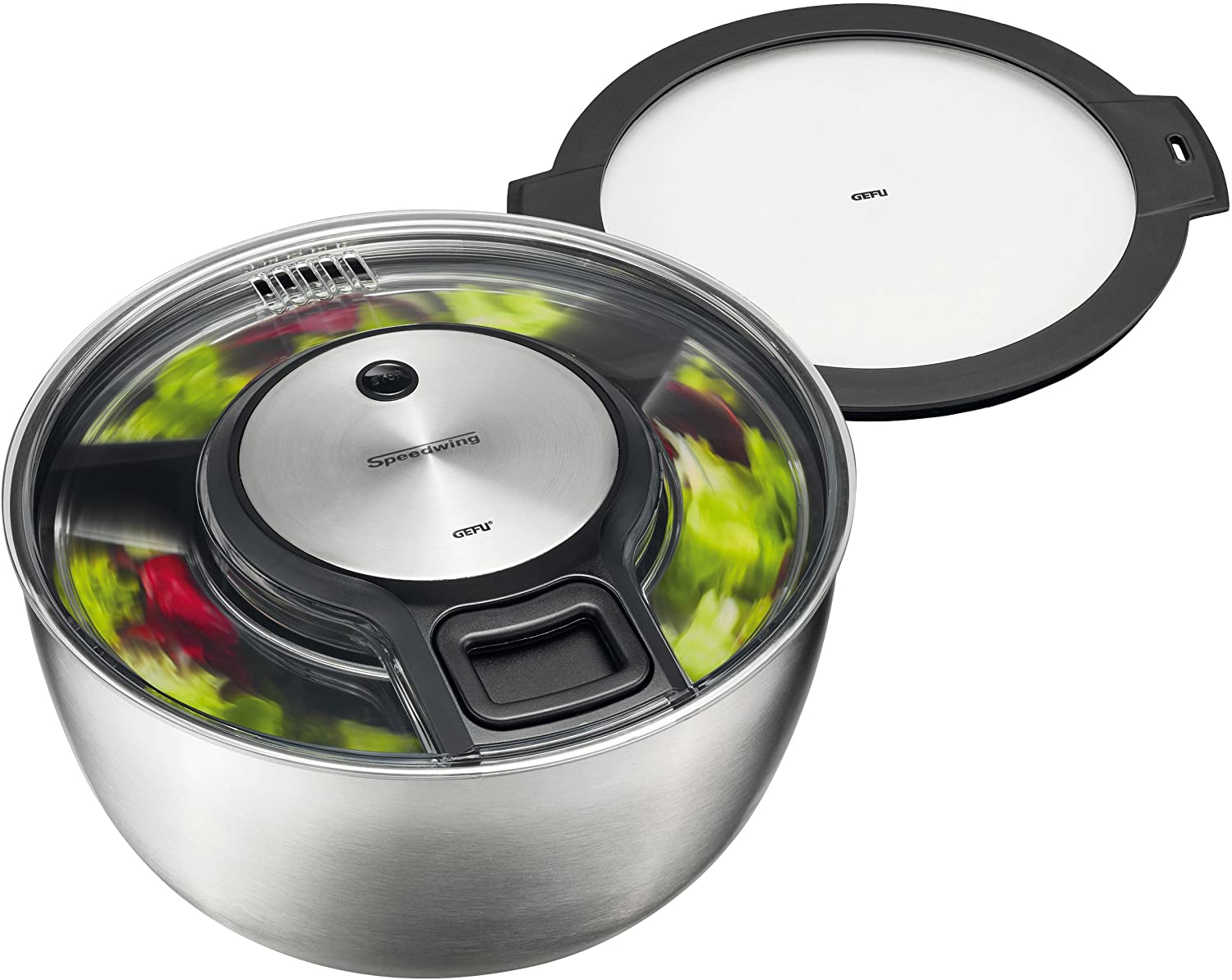 GEFU Speedwing 00114 Salad Spinner + Lid for keeping food fresh.
