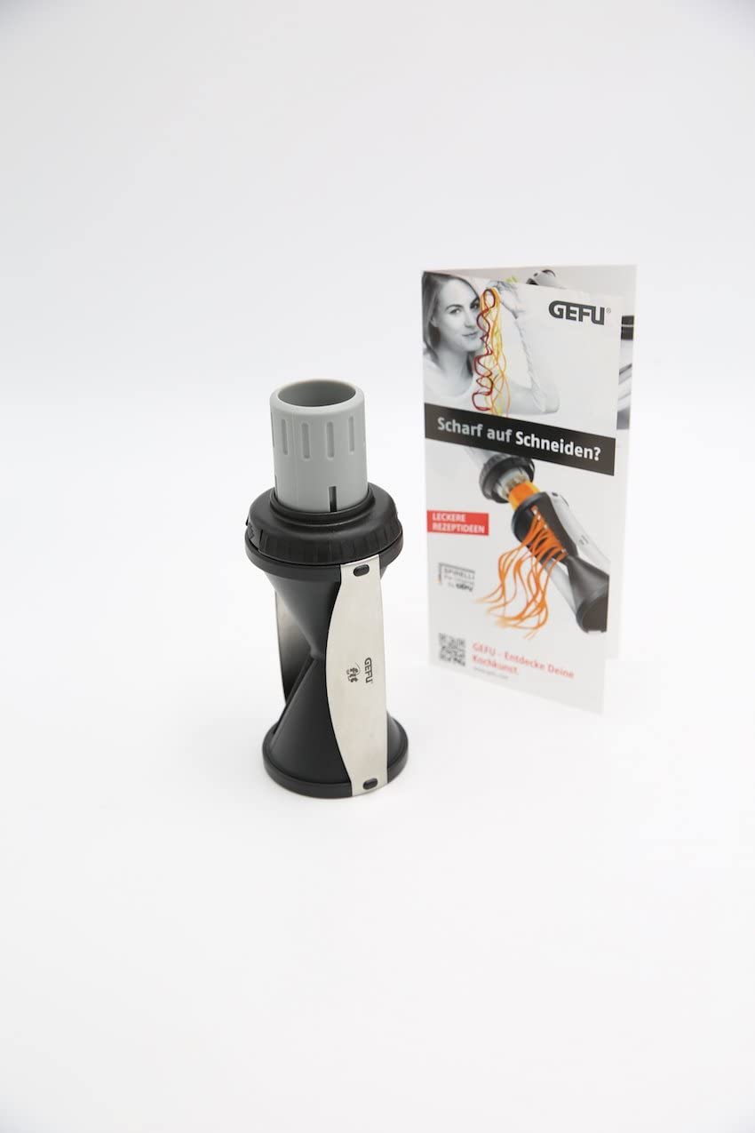 Gefu 13780 Spirelli 2.0 Spiral Slicer, Vegetable Slicer, with Waste Holder + Booklet with 4 recipes tips