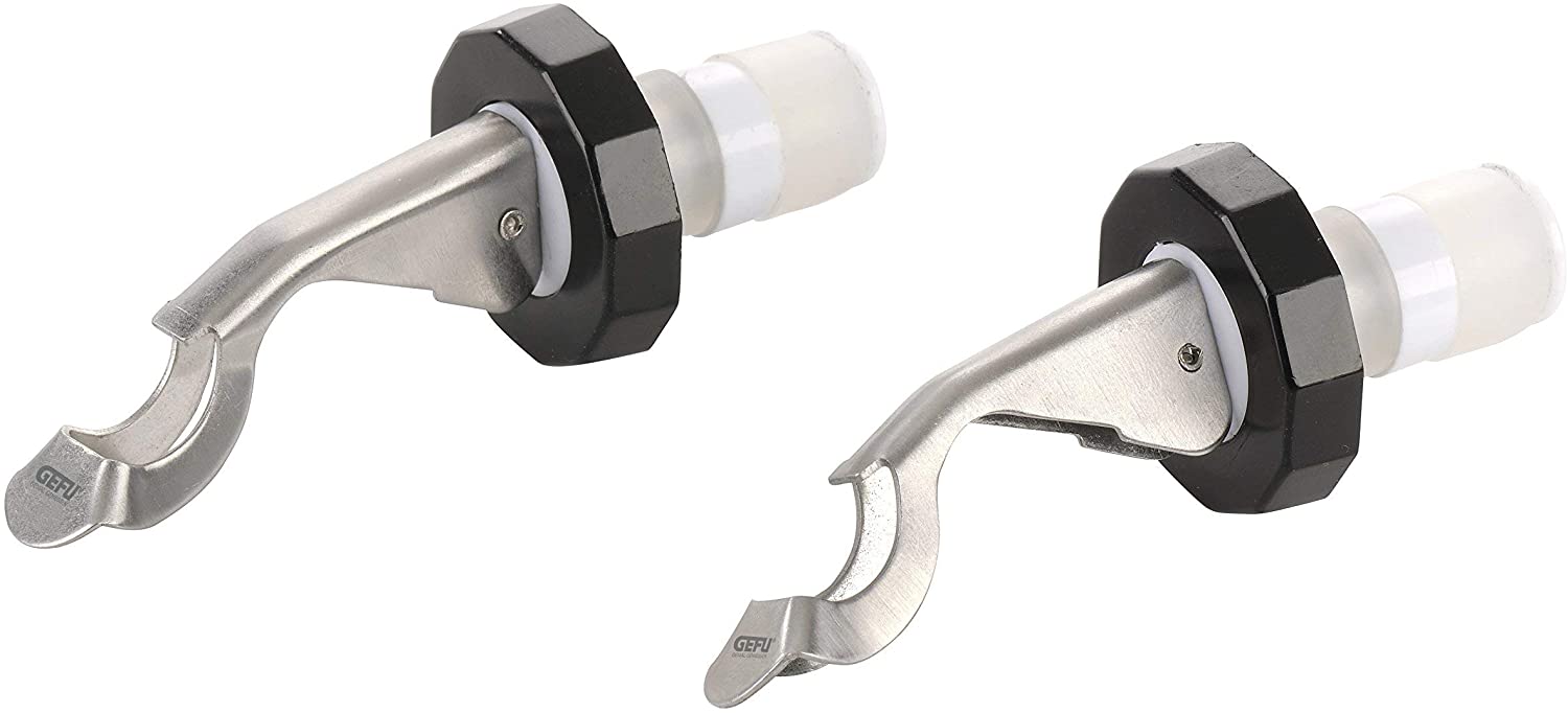 GEFU 2-Piece Bottle Stopper Set, Grey