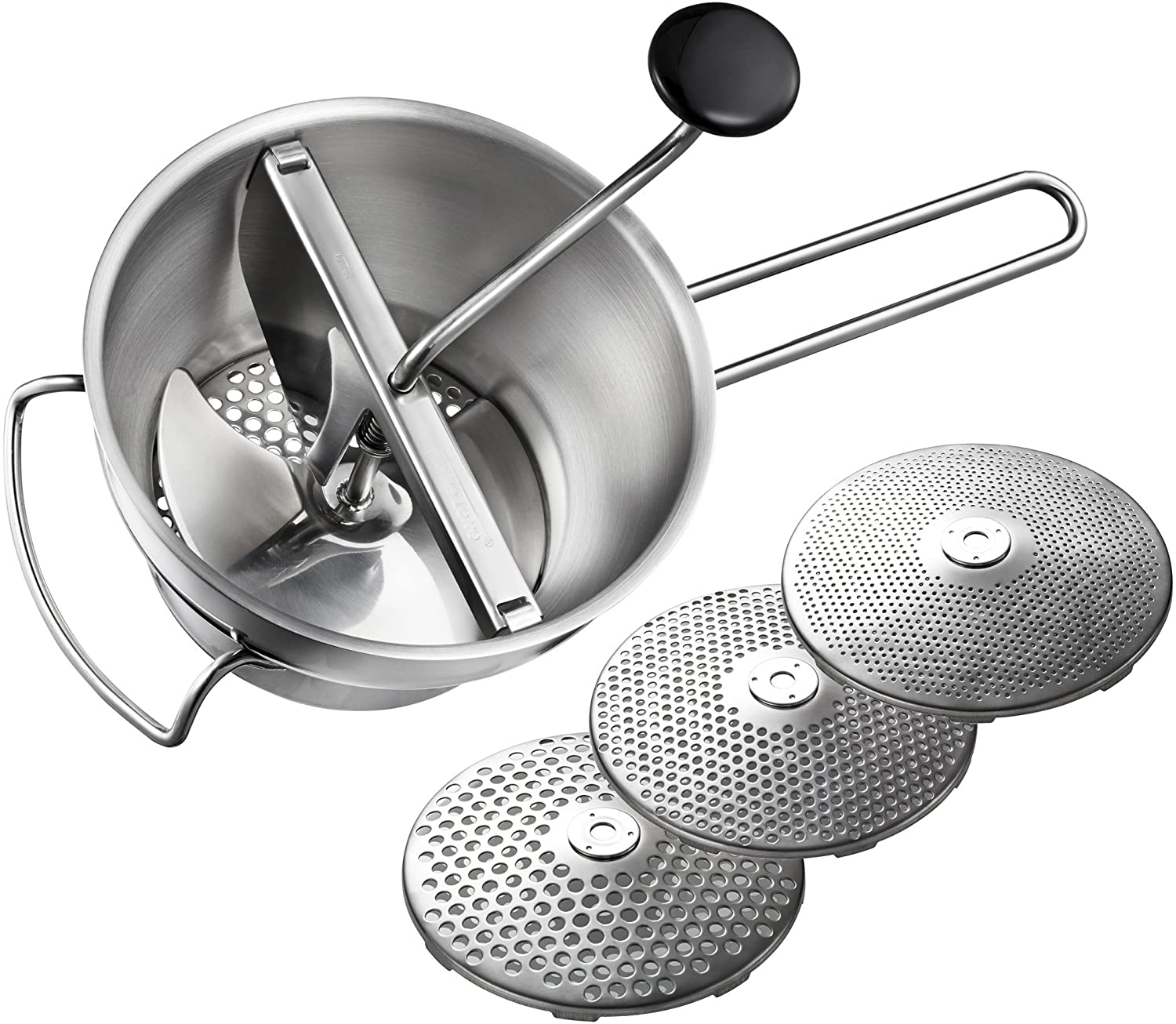 Gefu Flotte Lotte 24000/A Stainless Steel Food Mill 3 perforated discs, Stainless steel, 20 x 20 x 20 cm