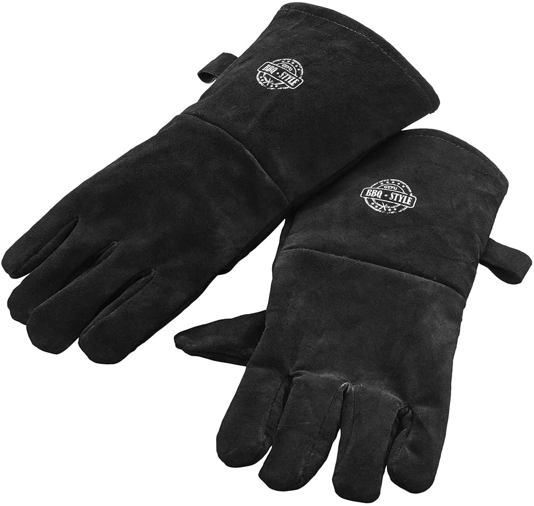 Gefu BBQ Barbecue Gloves, Barbecue Glove Black, Suede, 34 cm, 89246