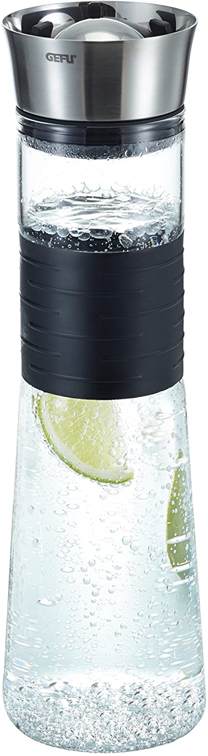 Gefu Cascada Carafe, Glass Carafe, Borosilicate Glass, Stainless Steel, Plastic, 1 l, 35270
