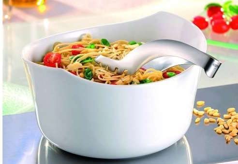 Gefu Inspiria Salad Bowl Set with Salad Servers / Bowl with Pasta Tongs