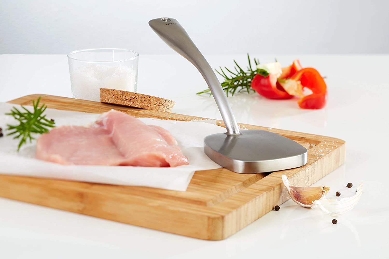 Gefu Tenera Meat Pounder, Meat Tenderizer, Meat Hammer, Stainless Steel, 27 cm, 14760