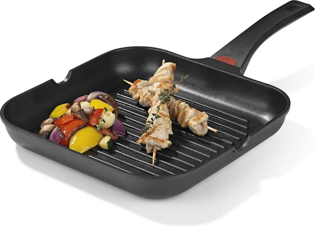 Markenlos Cast aluminum grill pan - heat indicator - 1 piece - Midnight Edition - 28 cm