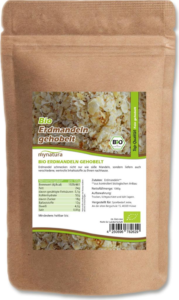 Shaved tiger nuts – Natural tiger nut slices for muesli, baking & snacks Mynatura 100g