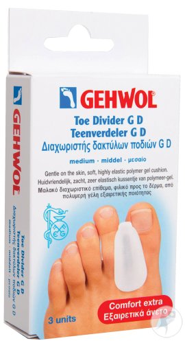 Gehwol Toe Divider G D Polymer Gel Cushion Medium Pack of 3