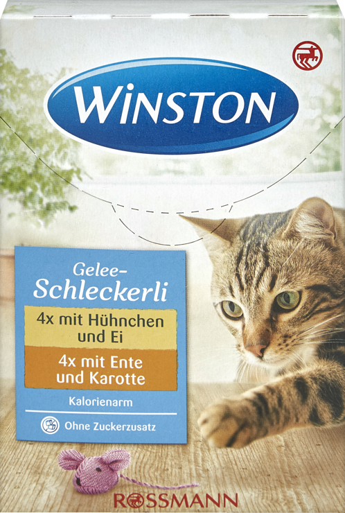 Winston Jelly-Schleckerli 4x with chicken and egg, 4x with duck and carrot