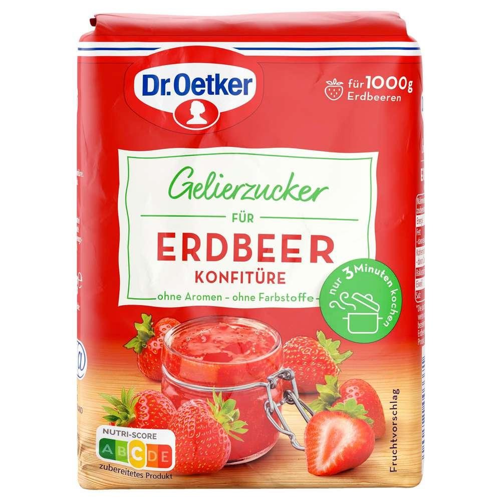 Dr. Oetker gelling sugar, strawberry jam