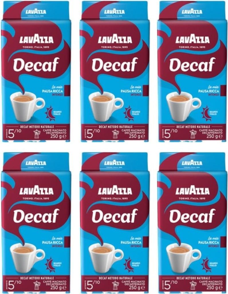 Lavazza DEK Intenso Ground Coffee 6x250g