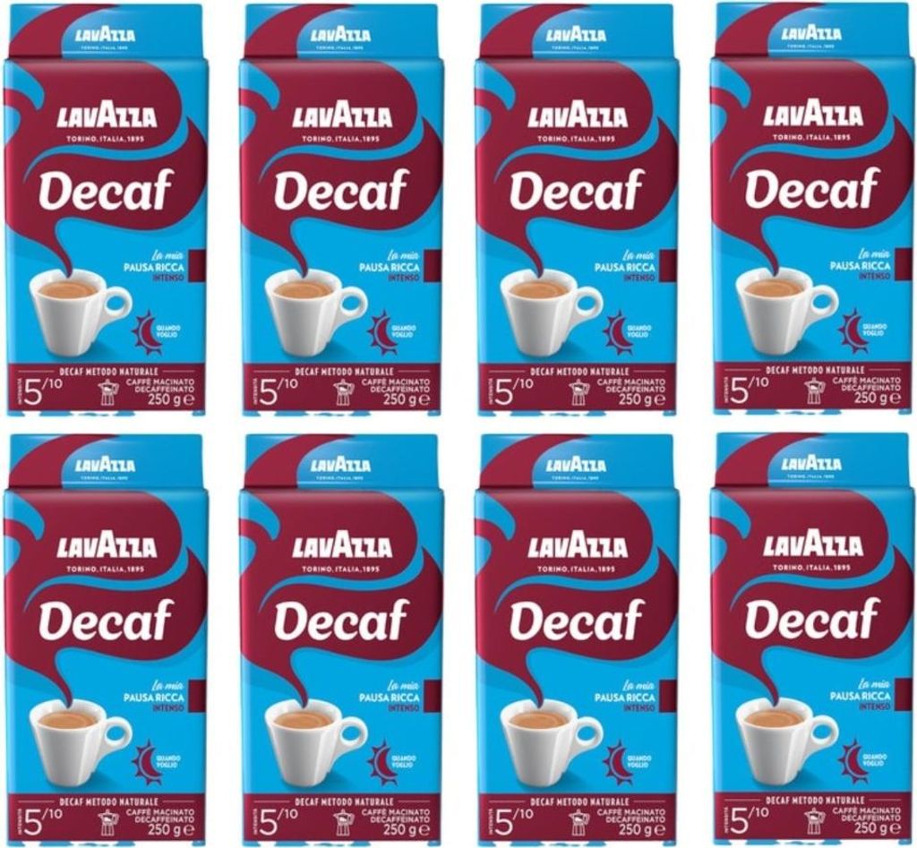 Lavazza DEK Intenso Ground Coffee 8x250g