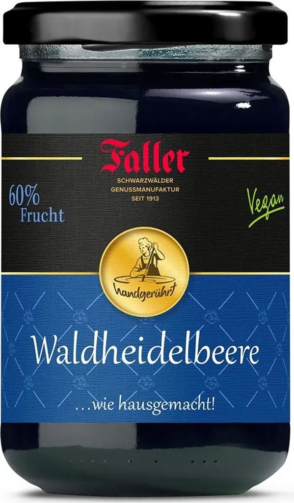 Faller Jams Enjoy the Black Forest: Faller Wild Blueberry Jam Extra, 330g