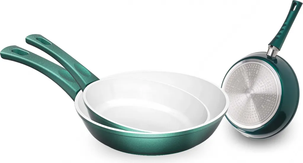 Genius Cerafit Fusion Frying Pan Set, Induction-Compatible, 3-Piece, with Scratch-Resistant Non-Stick Coating, No Fat or Oil Required; A24633