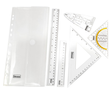 Idena Geometry set, fileable, 6-piece 110g