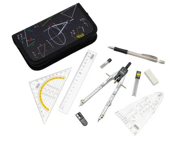 Idena Geometry set with compass in case, 11 pieces