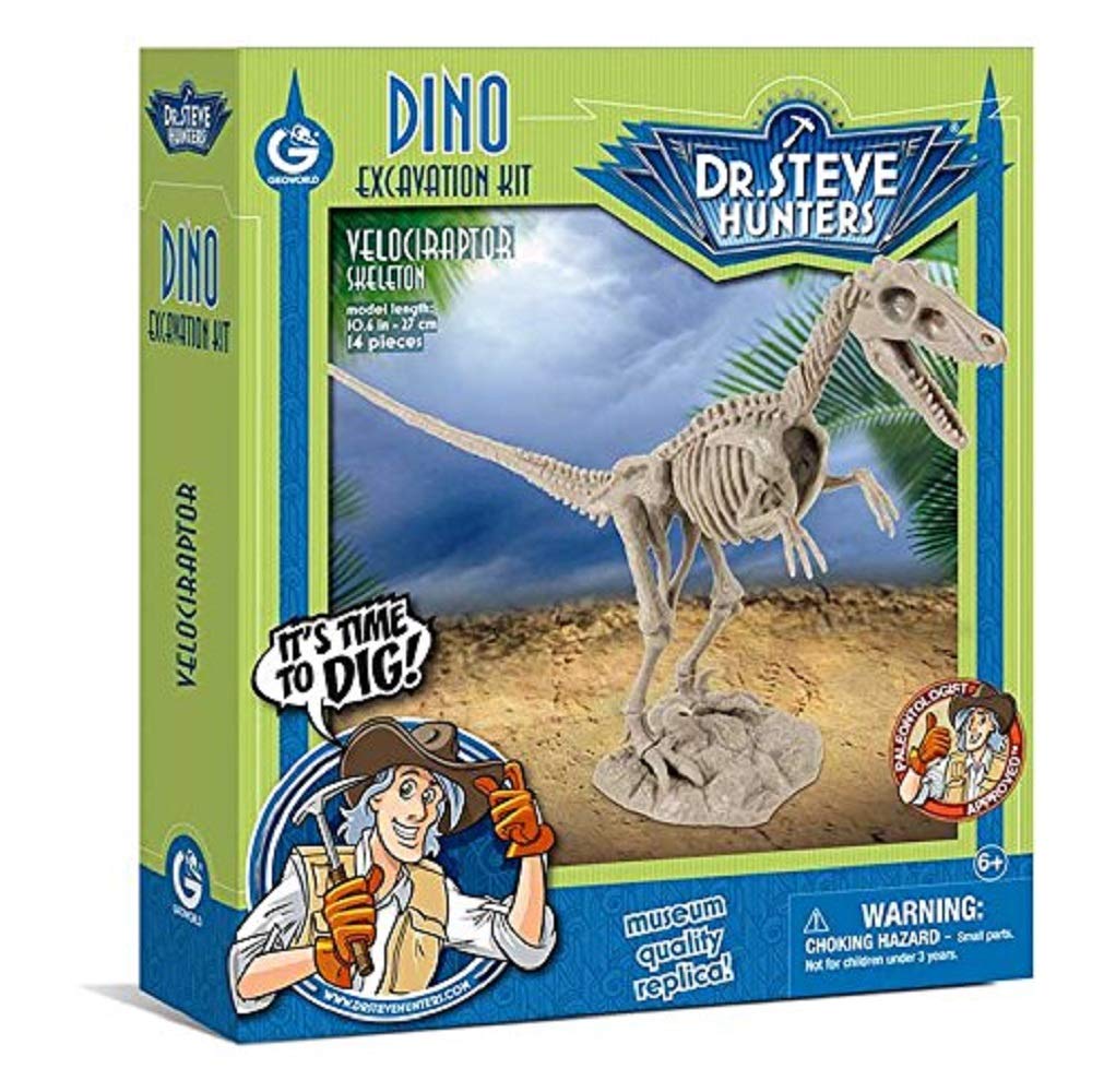 HQ Windspiration Geoworld 625264 – Dr. Steve Hunters: Dinosaur Excavation Kit – Velociraptor