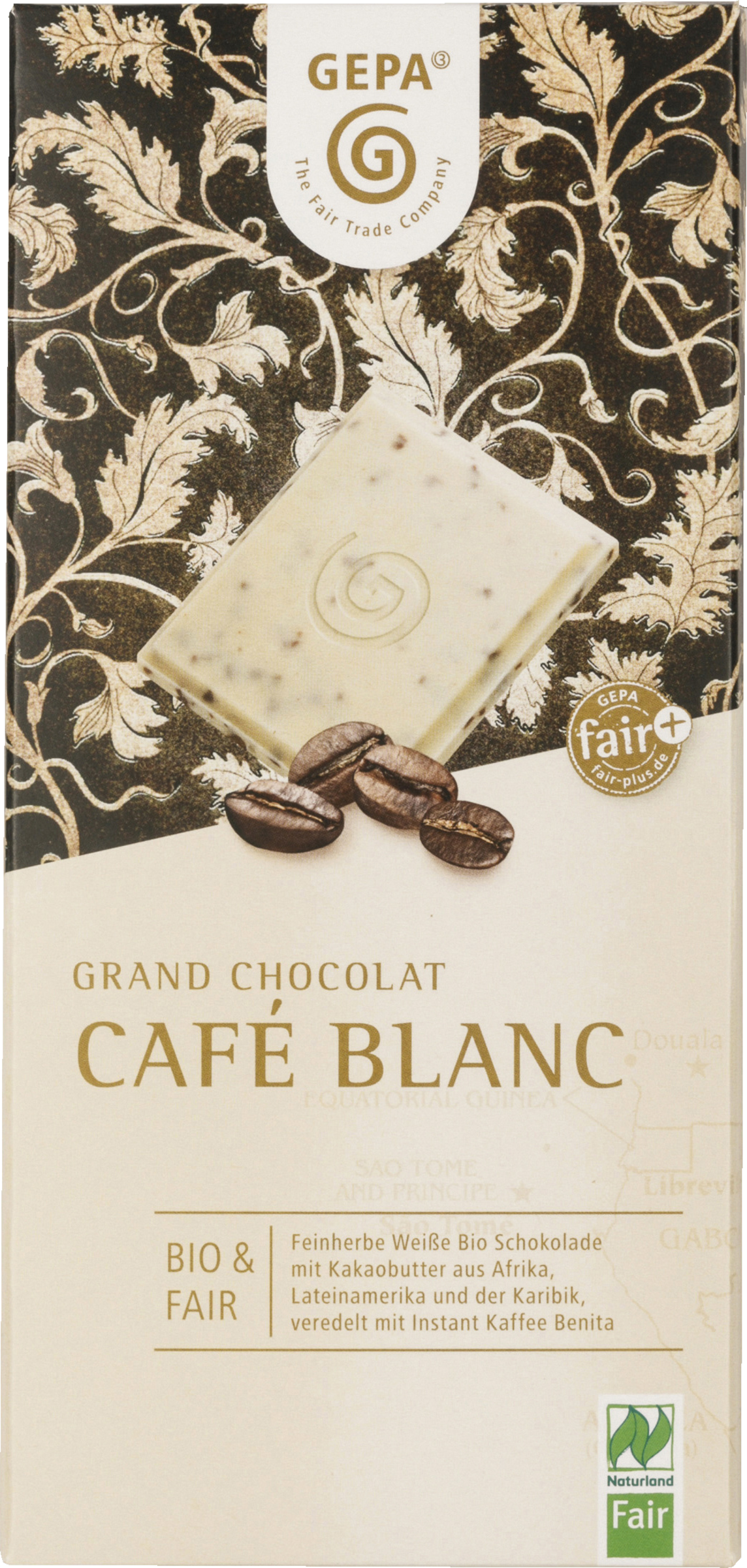 GEPA Organic Grand Chocolat Café Blanc Naturland 100g