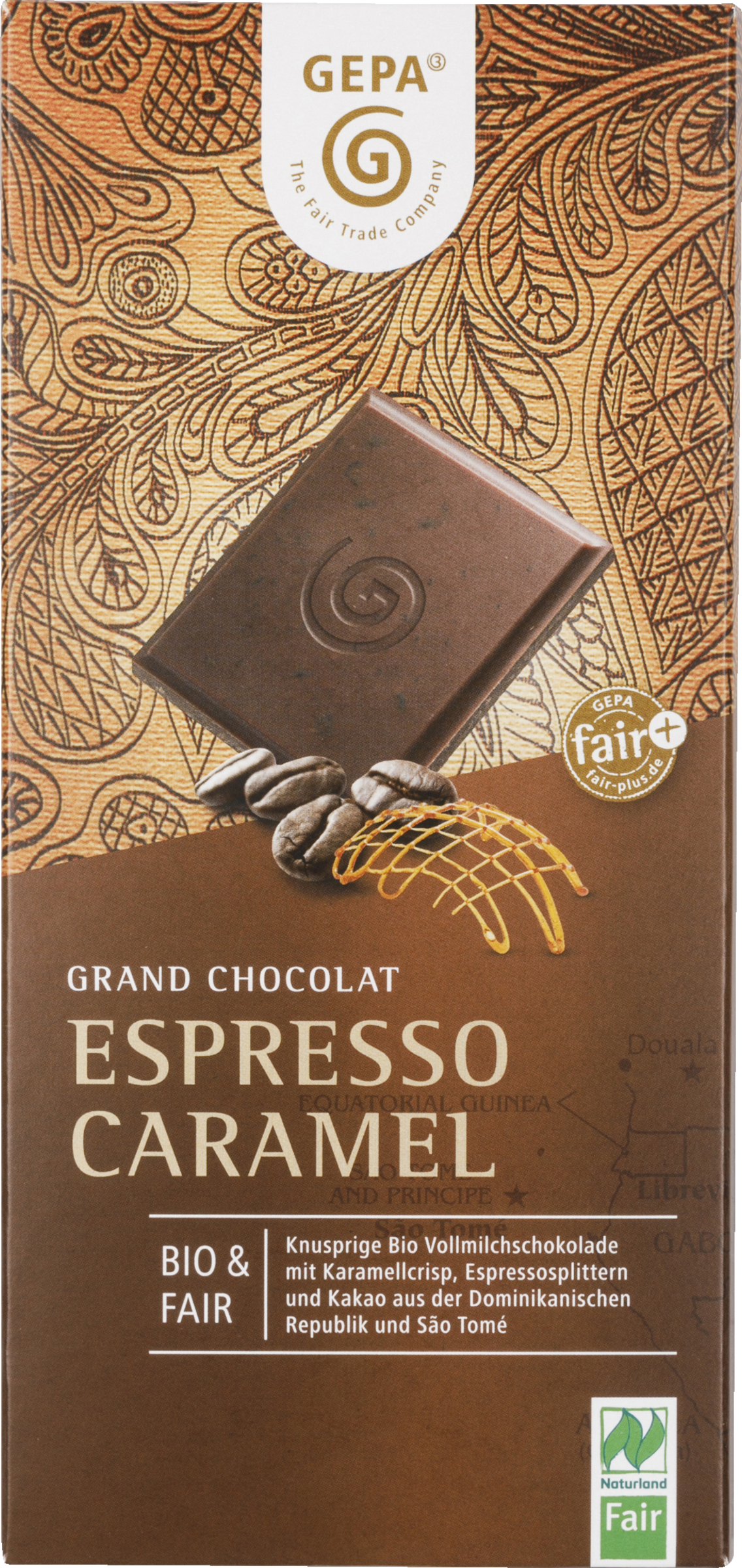 GEPA Organic Grand Chocolate Espresso Caramel Naturland 100g