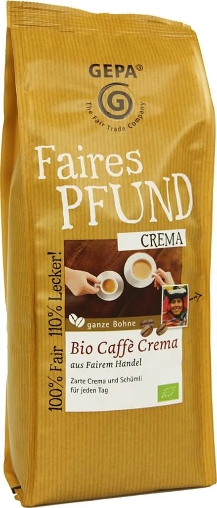 Gepa Fair Pound Caffè Crema, whole bean, 500g