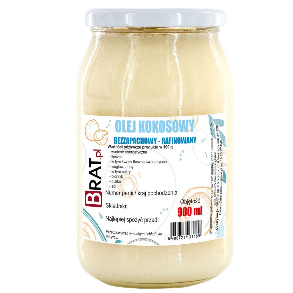 BRAT.PL Odorless coconut oil 900ml