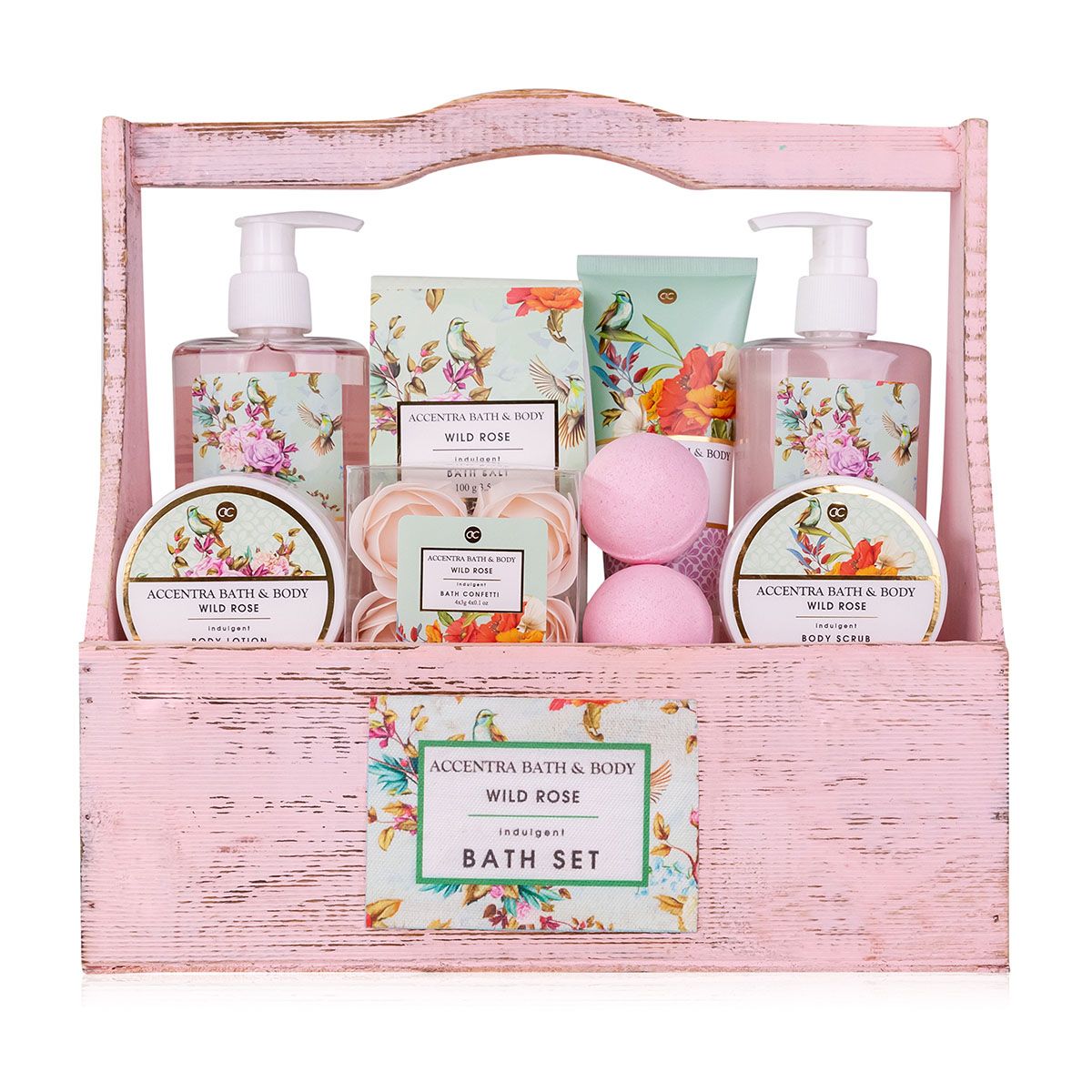 GESCHENKSET Gift set shower set care set for women "Vintage Florals" in vintage wooden box, 1 St