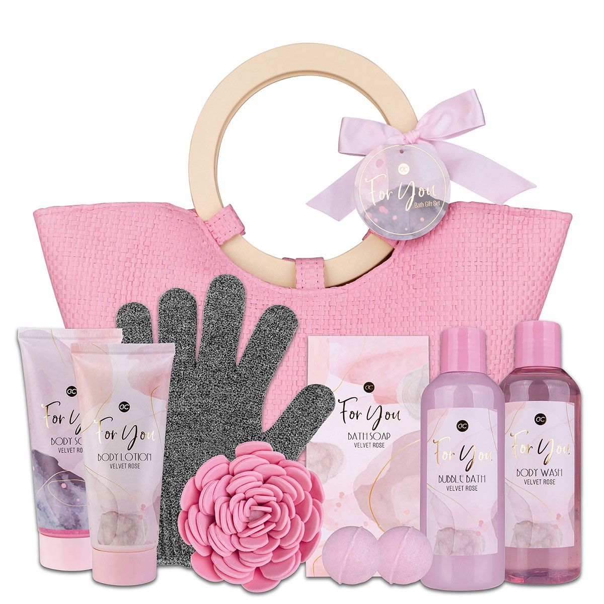 Gift set shower set care set women's wellness Pink Rose gift idea