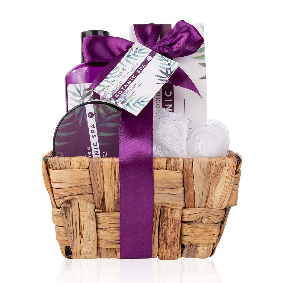 Gift set, care set, wellness gift idea for women, Botanic Spa seagrass basket