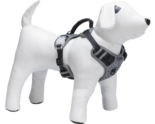 Beeztees Safety Gear Y dog harness - Parinca black 76-96 cm length adjustable, reflective, including rechargeable USB LED light, nylon