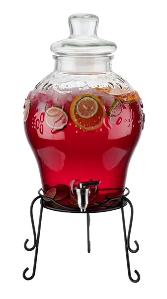 Drinks dispenser FRUITS, D: 25 cm, H: 58 cm, I: 10.5 liters.