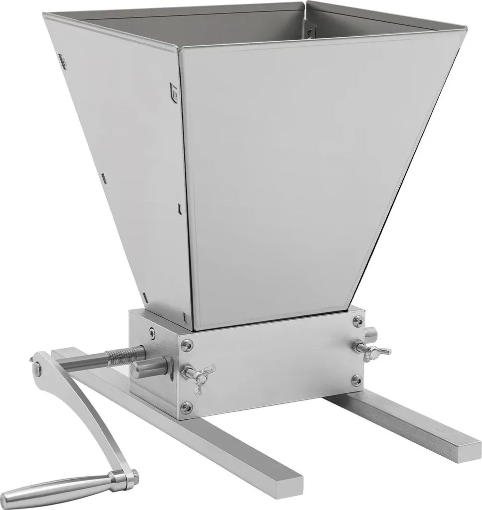 StarTech Grain mill - Manual hand crank - Adjustable grinding level - Stainless steel - 4 l capacity - Rollers 15×3.8 cm - Light grey