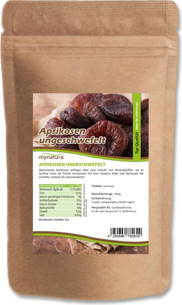 Unsulphured dried apricots – natural sweetness | mynatura 1kg 1000g