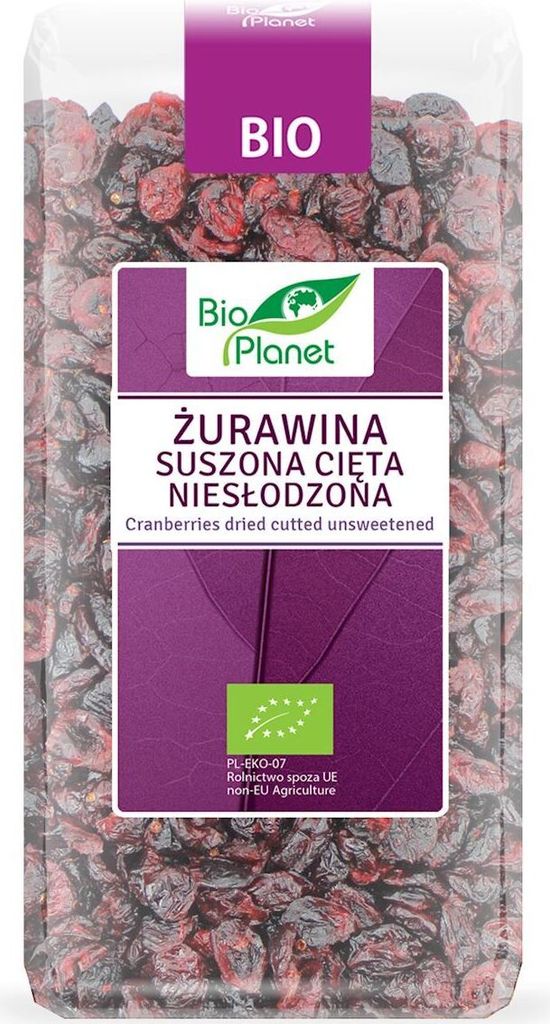 Biogo DRIED SLICED CRANBERRIES, UNSWEETENED, 400 g - PLANET