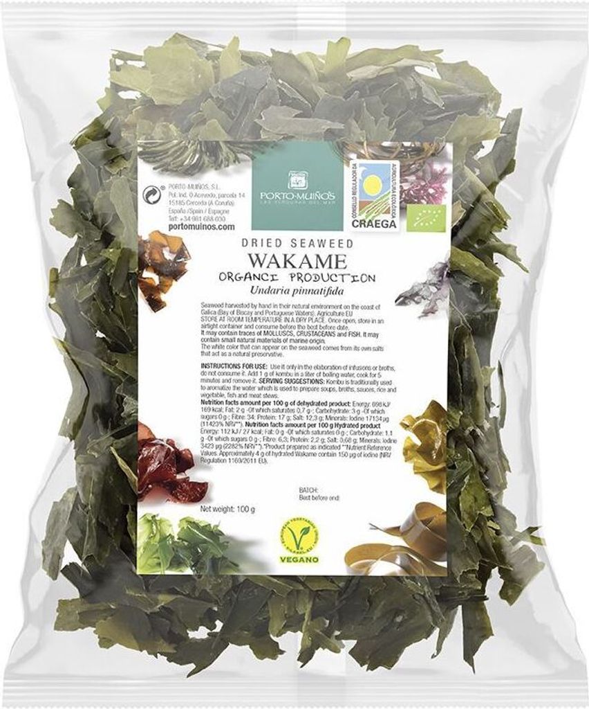 Biogo DRIED SEAWEED - WAKAME 100 g (FOIL BAG) - PORTO MUINOS